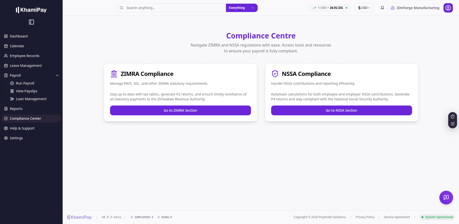 ZIMRA Compliance screenshot